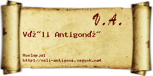 Váli Antigoné névjegykártya